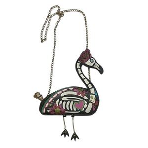 Betsey Johnson Flamingo Crossbody Bag - Black, Pink, White